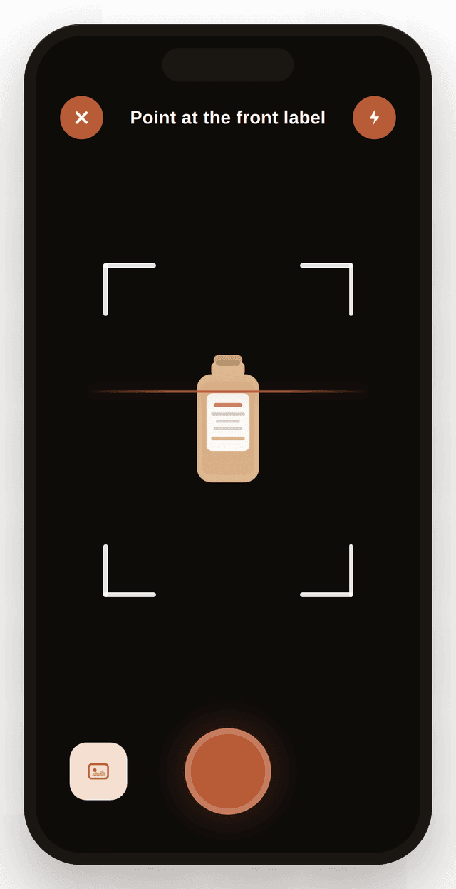 Morph scanner showing a product being analyzed in real time